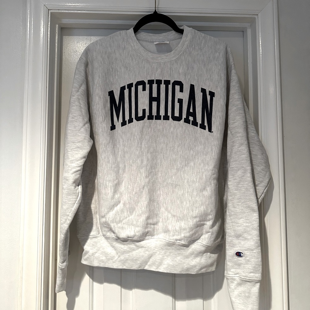 VINTAGE STYLE MICHIGAN CREW NECK SWEATER